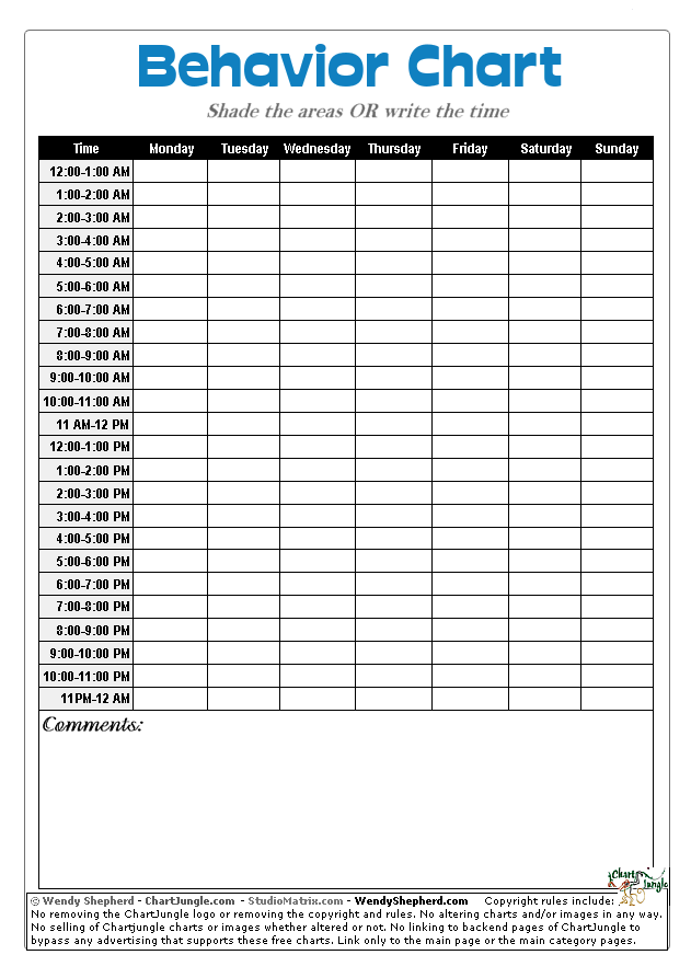 Behavior Schedule Charts