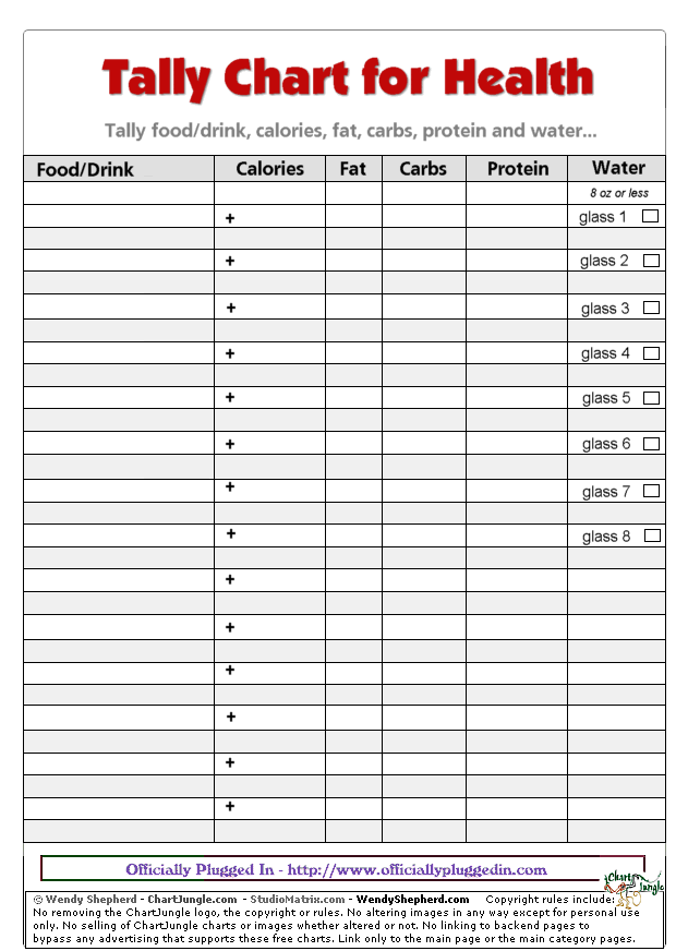Daily Food Intake Chart Template