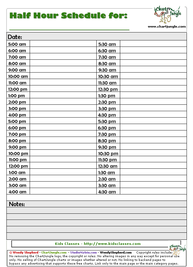 supplement schedule template