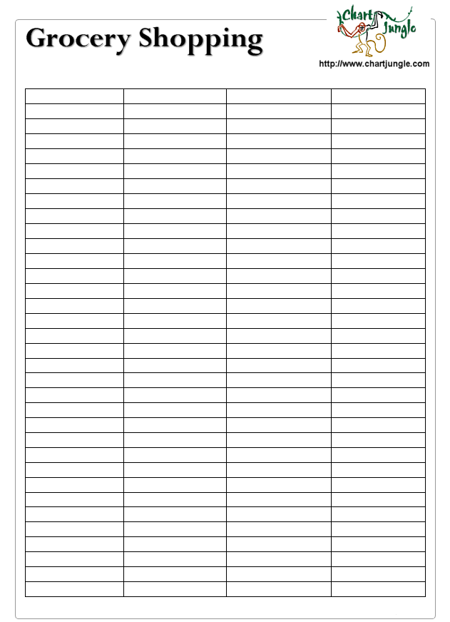 Blank List http:.chartjungleshoppingshoppinglistblank.html Blank List http:.chartjungleshoppingshoppinglistblank.html