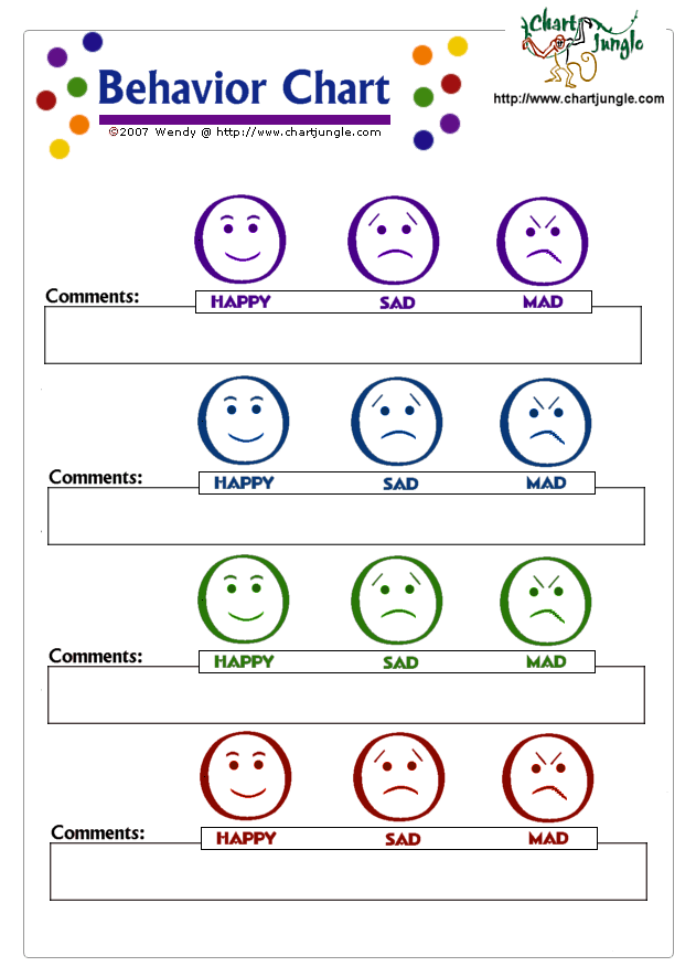 Printable Smiley Face Behavior Charts Smiley Face Behavior Chart | My ...